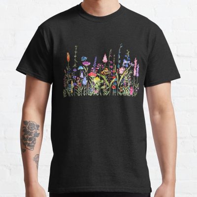 Colorful Wild Flower Field T-Shirt Official Cow Anime Merch