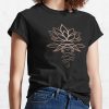 Lotus Flower Rose Gold Yoga T-Shirt Official Cow Anime Merch