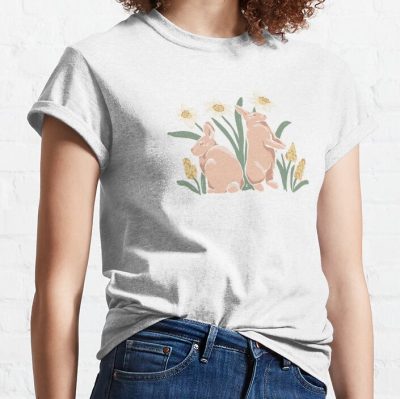 Spring Bunnies In The Daffodils T-Shirt Official Cow Anime Merch